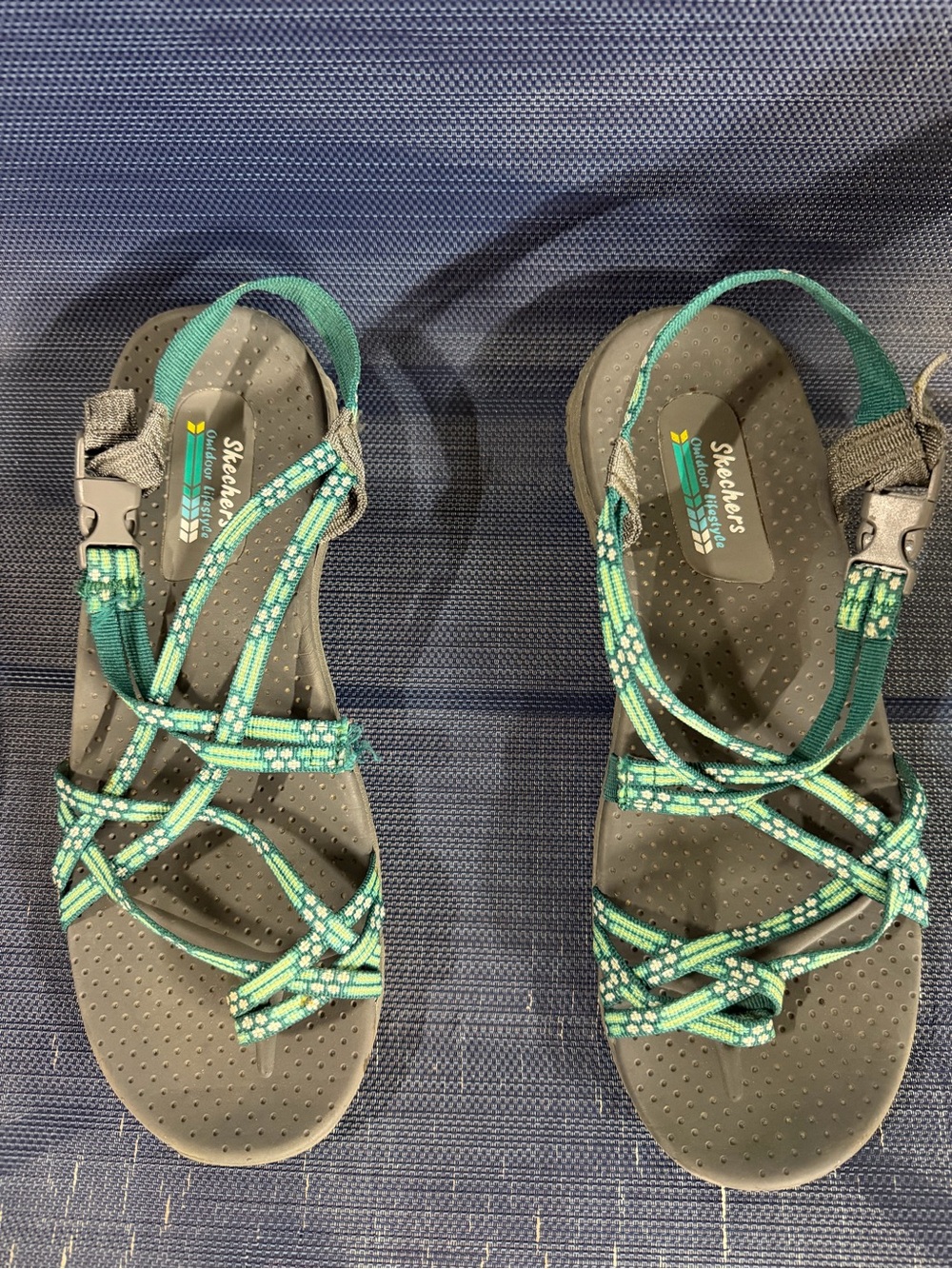 Skechers Women’s Green Teal Strappy Outdoor Sandals